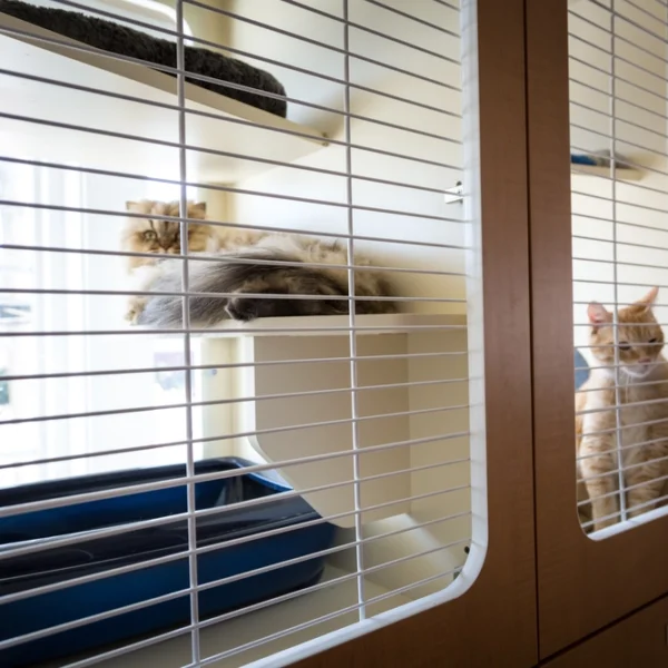 Cat looking through window